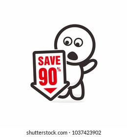 Discount Sale Mascot Vector