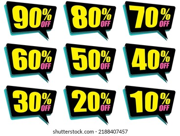 Discount Sale POP Set. Vector data.