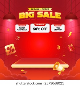 Discount sale promotion event horizontal banner template design