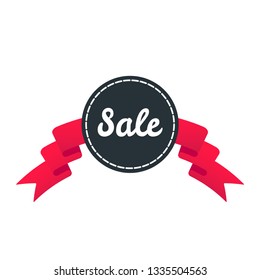 Discount sale up to ribbon badge sale label concept template vector illustration isolated on white background. Web banners elements for website and advertising. Discount ribbon label design.