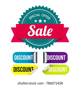 Discount Sale Set Vector Template Design