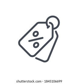 Discount, Sale and Shopping tags line icon. Price tag with percentage vector outline sign.