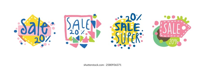 Discount and Sale Special Offer Label Design Vector Set