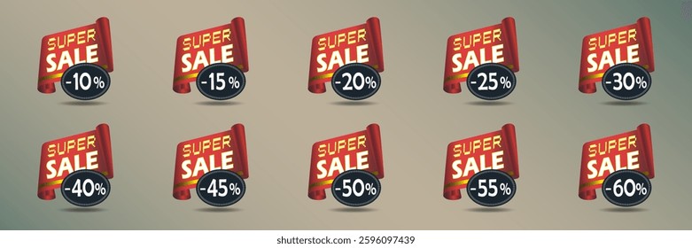 Discount and sale, stickers for your design. Vector EPS10
