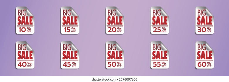 Discount and sale, stickers for your design. Vector EPS10