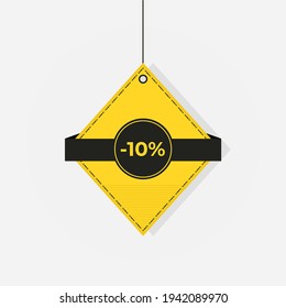 Discount sale tag 10 off label vector