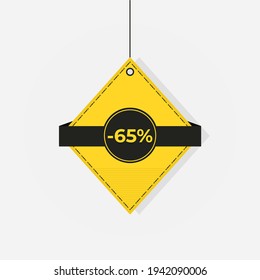 Discount sale tag 65 off label vector