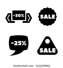 Discount Sale Tag, Special Price. Simple Related Vector Icons Set for Video, Mobile Apps, Web Sites, Print Projects and Your Design. Discount Sale Tag icon Black Flat Illustration on White Background.