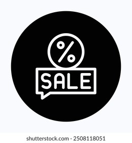 Discount And Sale Tag Vector Icon, Sale, Black Friday Sale Icon. 