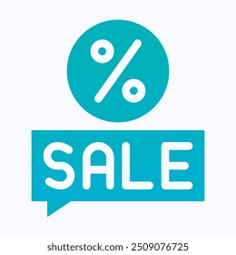 Discount And Sale Tag Vector Icon, Sale, Black Friday Sale Icon. Isolated Silhouette Gradient Vector Icon. 