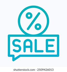 Discount And Sale Tag Vector Icon, Sale, Black Friday Sale Icon. Isolated Lineal Gradient Icon.