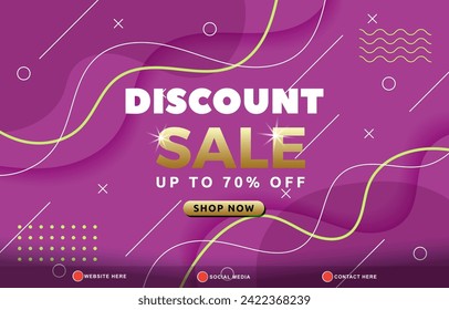 discount sale template banner with copy space for product sale with abstract gradient purple background design 16