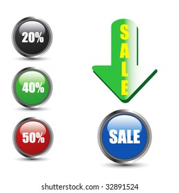 Discount Sale Vector Buttons