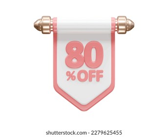 Discount sale vector element percent icon transparent 3d rendering