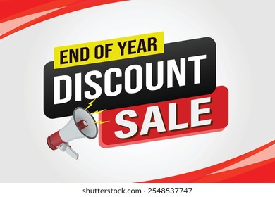 Discount sale word mega phone concept vector illustration and 3d style, landing page, template, ui, web, mobile app, poster, banner, flyer, background, gift card, coupon, label, wallpaper


