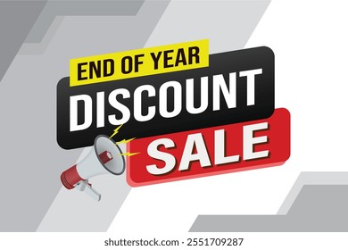 Discount sale word mega phone concept vector illustration and 3d style, landing page, template, ui, web, mobile app, poster, banner, flyer, background, gift card, coupon, label, wallpaper

