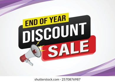 Discount sale word mega phone concept vector illustration and 3d style, landing page, template, ui, web, mobile app, poster, banner, flyer, background, gift card, coupon, label, wallpaper

