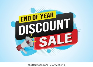 Discount sale word mega phone concept vector illustration and 3d style, landing page, template, ui, web, mobile app, poster, banner, flyer, background, gift card, coupon, label, wallpaper

