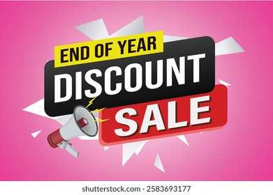 Discount sale word mega phone concept vector illustration and 3d style, landing page, template, ui, web, mobile app, poster, banner, flyer, background, gift card, coupon, label, wallpaper

