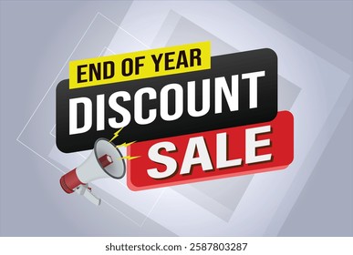 Discount sale word mega phone concept vector illustration and 3d style, landing page, template, ui, web, mobile app, poster, banner, flyer, background, gift card, coupon, label, wallpaper

