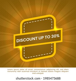 discount sales banner. element design for advertising product. discount up to 30% off design