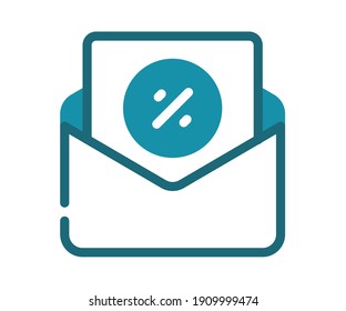 discount sales envelope single single isolated icon with solid line style