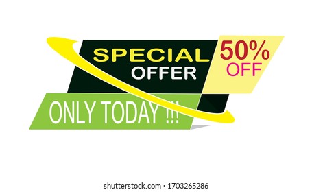 Discount and sales label for an attractive and simple product