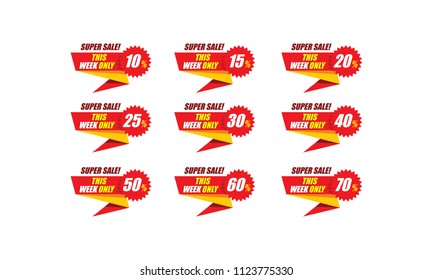 discount sales logo icon vector