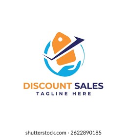Discount sales logo mark design creative modern for ecommerce shopping online business