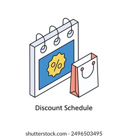 Discount Schedule Isometric style icon. Symbol on White background EPS 10 File 