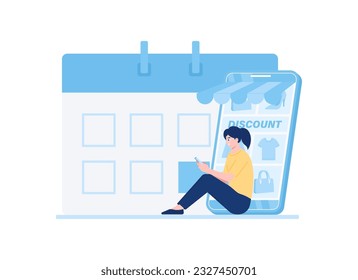 Concepto de tendencia de programación de descuento ilustración plana