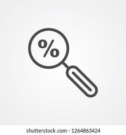 Discount search vector icon sign symbol