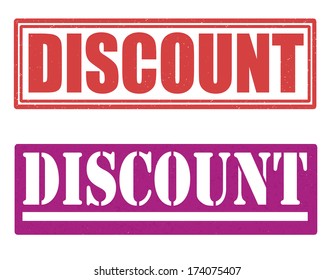 Discount set of grunge stamps, vector illustration