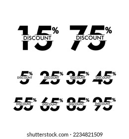 Discount Set Label Vector Template Design Illustration