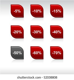 Discount set of leaf color icons.