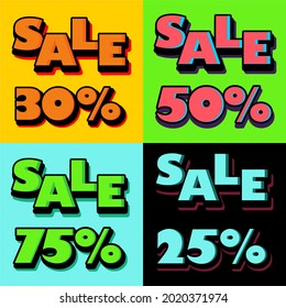 
discount set tulidan sale with various colors, discount 25%, 30%, 50% and 75%