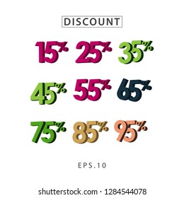 Discount Set Vector Template Design Illustration