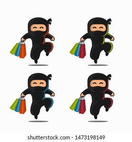 Discount Shopping Cute Ninja Illustration