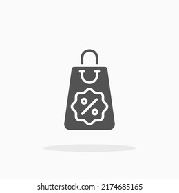 Discount Shopping glyph icon. Can be used for digital product, presentation, print design and more.