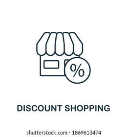 Discount Shopping icon. Simple line element from loyalty program collection. Filled Discount Shopping icon for templates, infographics and more.