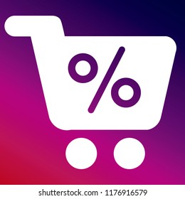 Discount Shopping icon vector illustrator creative design purple and pink gradient background