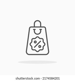 Discount Shopping line icon. Editable stroke and pixel perfect. Can be used for digital product, presentation, print design and more.