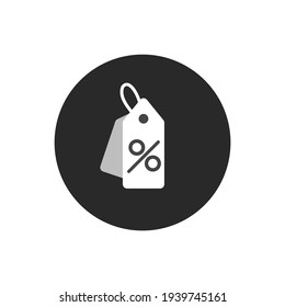 Discount Shopping Tag Icon In Flat Style. Discount Label. Hanging Label. Vector Illustration.