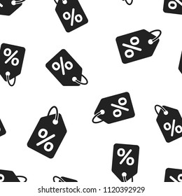 Discount shopping tag icon seamless pattern background. Business concept vector illustration. Discount percent coupon symbol pattern.