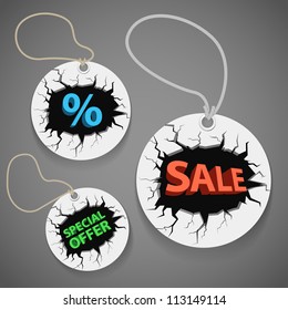 Discount shopping tags set
