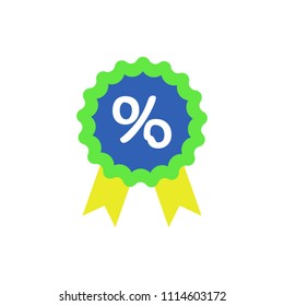 discount sign colored icon on white background