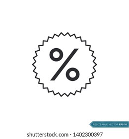 Discount Sign Icon vector Template flat design