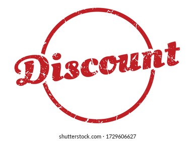 Discount Sign. Discount Round Vintage Grunge Stamp. Discount