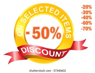Discount signage in circular shape