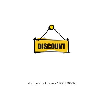 Discount Signboard Flat on white background in vector illustration